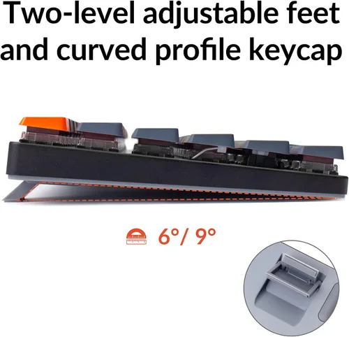 Vista 3 de Keychron K3 versión 2 teclado mecánico inalámbrico ultra delgado con cable BluetoothUSB con retroiluminación LED blanca interruptor mecánico marrón