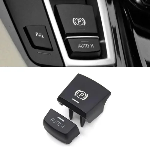 Vista 10 de Interruptor de estacionamiento electrónico negro para freno de mano P cubierta de botón de repuesto automático de botón H compatible con BMW 5 7 X3