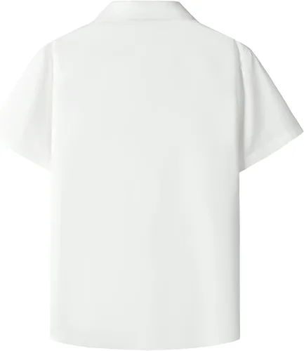 Vista 2 de JOGAL Camisas de guayabera cubana de manga corta con botones para la playa