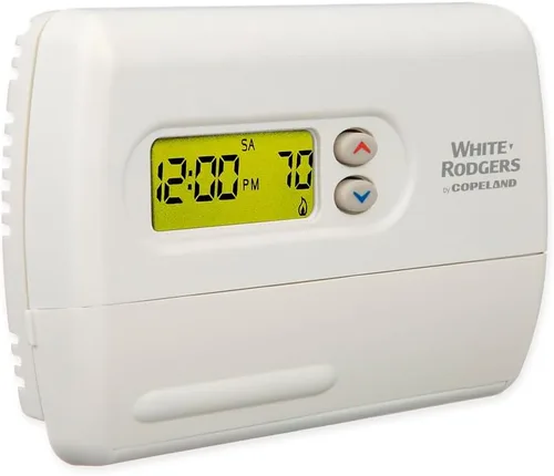 Vista 3 de Emerson Termostato digital programable con bomba de calor 1F82-261, 5-2 días, color blanco