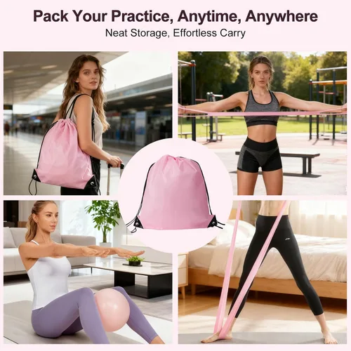 Vista 7 de Pilates Kit with Yoga Block, Home Workout Set for Women Rosa