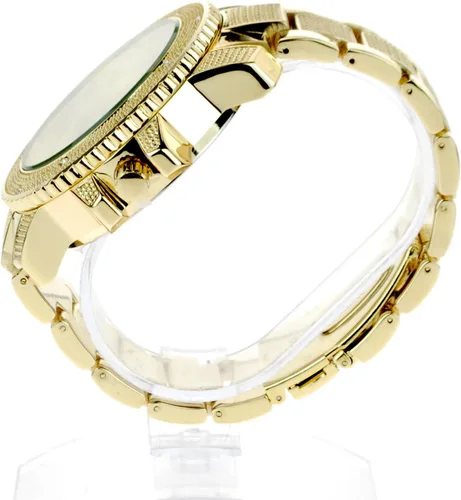 Vista 6 de Techno - Reloj de pulsera para hombre, diseño de hip hop, color dorado