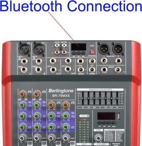 Vista 3 de Mezclador profesional de audio de estudio Bluetooth de 6 canales, controlador de sonido DJ, unidad USB, grabación de PC, RCA, conector de micrófono
