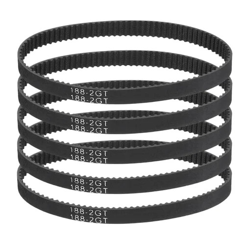 Vista 17 de MECCANIXITY 3.780 in GT-2 correa dentada, 5pcs 0.354 in ancho 0.079 in paso impresión 3D GT-2 correa dentada caucho de bucle cerrado, negro