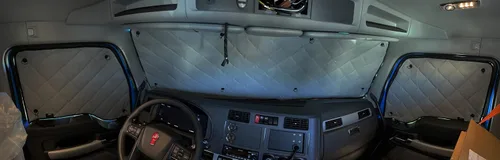 Vista 3 de KW T680 -ZenEclipse - Cubiertas opacas aisladas para ventanas interiores en gris (WCG-1424) se adapta a Kenworth