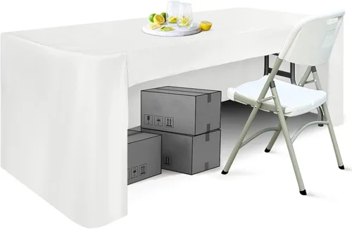 Vista 9 de ABCCANOPY Mantel rectangular de 6 pies para mesas rectangulares, de poliéster, lavable, para banquetes, bufé, fiestas, vacaciones, cenas, bodas