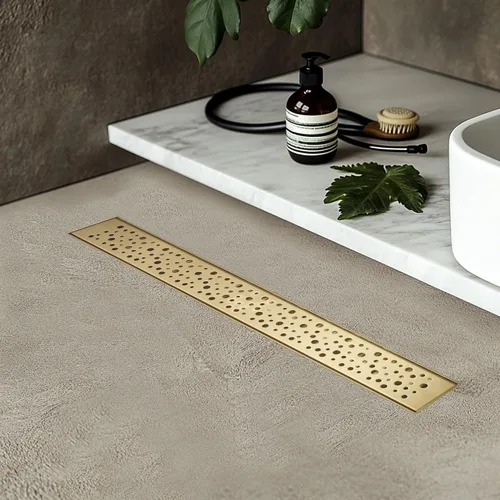 Vista 10 de Sharp-tec Drenaje lineal de ducha de 24 pulgadas, drenaje de piso rectangular cepillado, canal de drenaje de diseño en forma de V, acero inoxidable