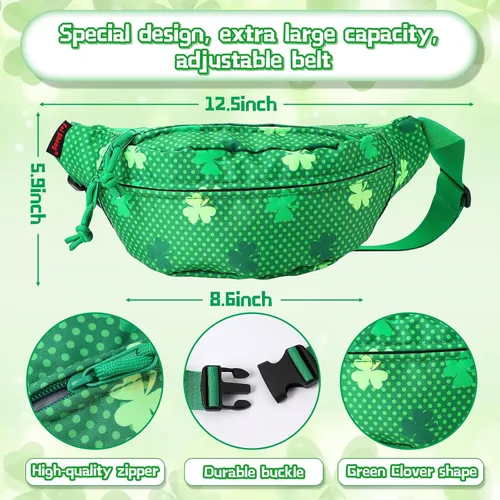 Vista 2 de Wigood Collares del día de San Patricio con cubierta de trébol verde, sombrero superior, collares de cuentas metálicas para disfraces de fiesta