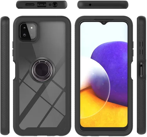 Vista 120 de Funda compatible con Xiaomi Poco X3 NFC, compatible con Xiaomi Poco X3 Pro/Poco X3 Ring Stand 3 en 1, color negro