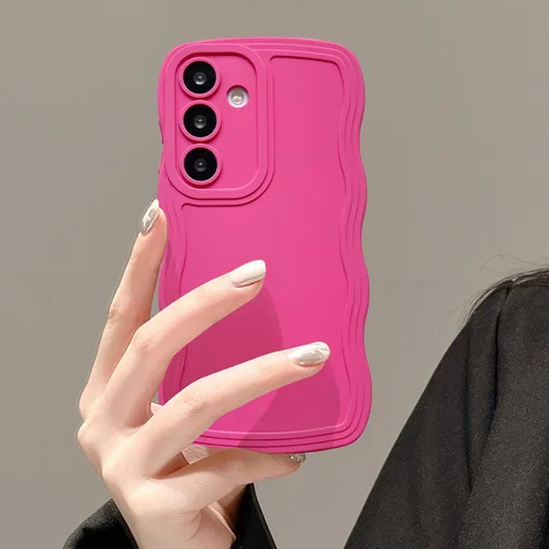 Vista 25 de UEEBAI Funda de silicona con marco ondulado para Samsung Galaxy A13 5G, lindo marco ondulado, ajuste delgado, a prueba de golpes, funda suave y Negro
