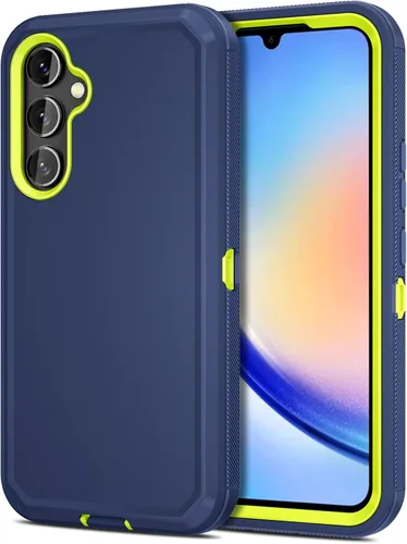 Vista 14 de Jiunai Funda para Samsung Galaxy A34, resistente, a prueba de golpes, de doble capa, protección de puerto, híbrida, resistente, para Samsung Galaxy