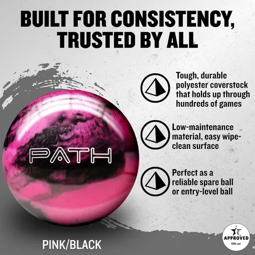 Vista 4 de Bola de boliche Pyramid Path de poliéster - Personalizable con opciones básicas de perforación - Ideal para lanzamientos de repuesto y principiantes