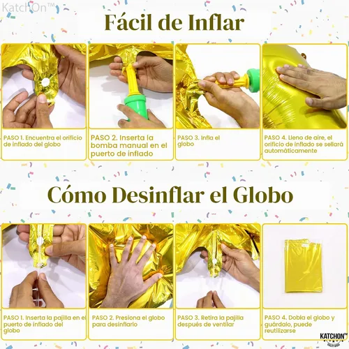 Vista 5 de KatchOn Globos dorados del número 38 de 40 pulgadas, decoraciones