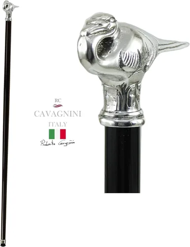 Vista 3 de Bastón personalizado hecho a mano en Italia, madera de haya, mango plateado brillante, regalo elegante para hombres, mujeres, personas mayores