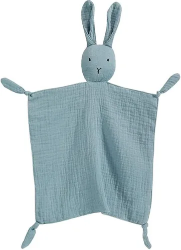 Vista 10 de Manta de muselina de algodón orgánico adorable, manta de seguridad de muselina de algodón orgánico con forma de conejito suave y transpirable