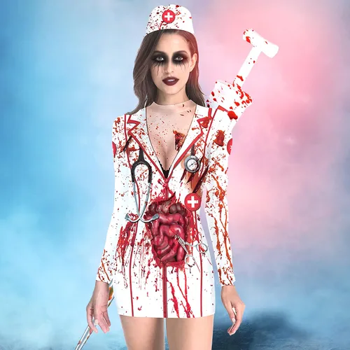 Vista 8 de KatchOn, Bloody Nurse Halloween Costumes for Women - Halloween Costume Adult Zombie Nurse Costume for Halloween Party