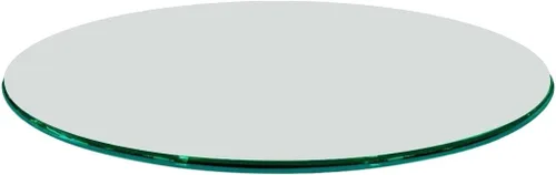 Vista 52 de Fab Glass - Mesa redonda de cristal de 48 in, grosor de 3/4 in, cristal pulido plano templado, Vidrio, Transparente