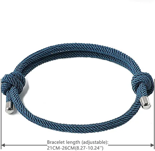 Vista 2 de Cuerda de amistad tejida náutica Boho pulsera hecha a mano trenzada cadena de acero encanto ajustable