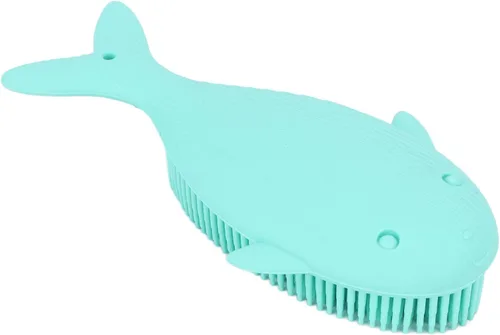 Vista 6 de Cepillo de baño de silicona para bebés, cepillo de masaje para bebés, cepillo exfoliante para piel seca, cuidado del cabello