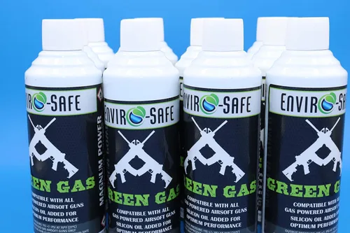 Vista 6 de Gas verde seguro para el medio ambiente: propulsor de Airsoft premium para fuerzas del orden, militares y entusiastas, caja de 12 latas, 13.5 onzas