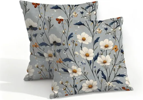 Vista 49 de Juego de 2 fundas de almohada impermeables para exteriores, 16 x 16 pulgadas, fundas de almohada decorativas de patio para muebles de jardín, sofá