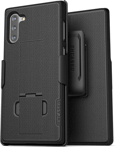 Vista 3 de Encased Funda con clip para cinturón compatible con Samsung Galaxy Note 10 Plus (2019 DuraClip) ultra delgada con funda, color negro mate
