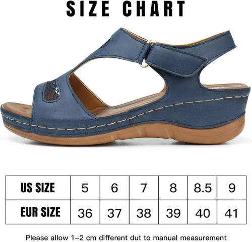 Vista 6 de TEMOFON Sandalias de cuña de verano para mujer, con correa de tobillo, plataforma de cuña para exteriores, cómodas sandalias de plataforma