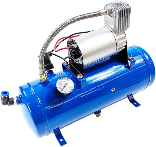 Vista 8 de Compresor de aire DC de 12V 150PSI con tanque de 6 litros 1.6 galones Apto para bocinas de tren neumáticos de autocaravana Compresor de aire