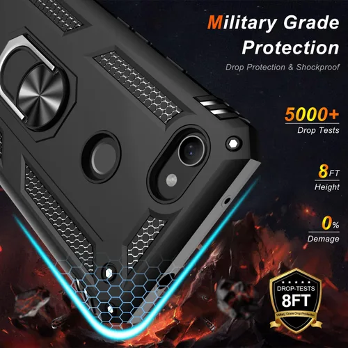 Vista 2 de LUMARKE para Google Pixel 3A XL - Funda con protector de pantalla, funda protectora grado militar probada contra caídas de 16 pies con soporte