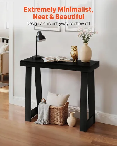 Vista 4 de VEVOR Mesa consola de 36 pulgadas, escritorio moderno detrás del sofá, escritorio de entrada rectangular de madera, soporte estrecho y largo