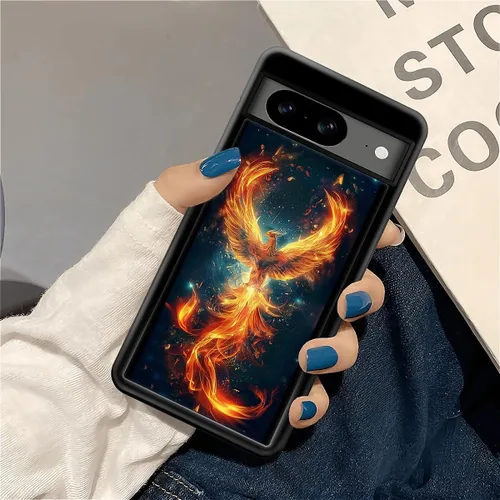 Vista 1469 de Compatible con Google Pixel 4A 5G Mobile Case Creative Acrylic Panel trasero Silicona Protección Grip especialmente diseñado para Google Pixel 4A 5G