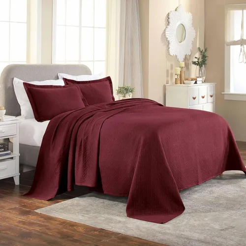 Vista 19 de Superior Colcha de Tejido de Cesta 100% Algodón con Fundas, Ropa de Cama Jacquard Matelassé de Algodón Premium para Todas las Estaciones, Cesta Negro