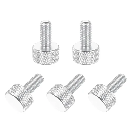 Vista 119 de MECCANIXITY 5 piezas M6x14mm Tornillos de pulgar estriado de cabeza plana, pernos de rosca completa de aleación de aluminio sólido para carcasas
