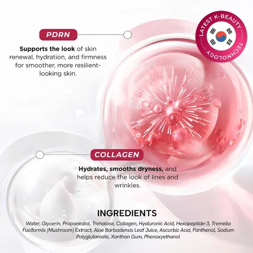 Vista 6 de Clear Beauty Suero para ojos con ADN de salmón PDRN y colágeno, dermatológicamente probado, antienvejecimiento, cuidado de la piel coreano, rodillo