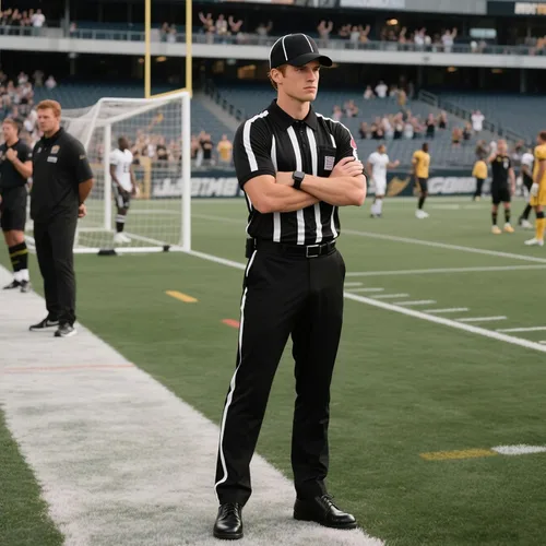 Vista 7 de TOPTIE Referee Hat Black with White Stripe, Adjustable Cotton Cap