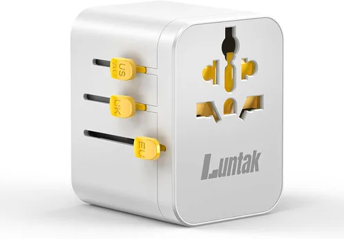 Vista 9 de Adaptador de viaje universal en todo el mundo con 2 USB-A y 2 USB-C y 1 Negro