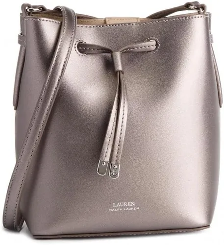 Vista 2 de Ahorre en el producto Diseñador para mujer Lauren Dryden Debby II Mini Bolso de cuero con cordón Peltre, Metálico
