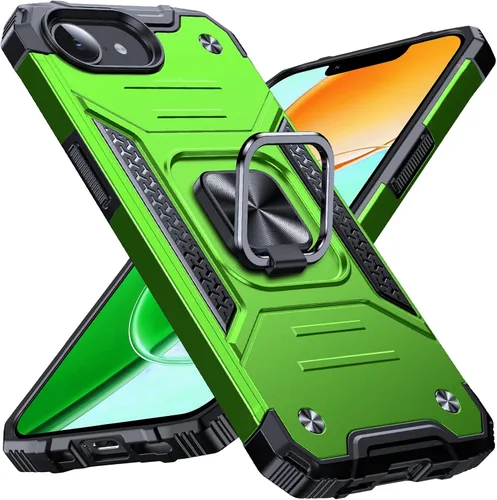 Vista 75 de Anqrp Funda resistente para iPhone 6/7/8/SE/SE2 con soporte de anillo mejorado y agarre, grado militar, a prueba de golpes, resistente y robusta
