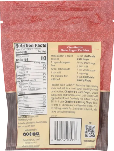 Vista 2 de Chatfields Granulated Date Azúcar, 100% Fecha Edulcorante, 8 Oz. Bolsa, 1 Pack