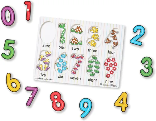 Vista 7 de Melissa & Doug, rompecabezas de madera con números (10 piezas)