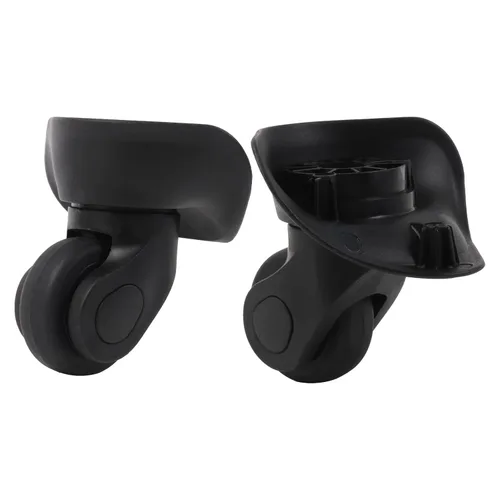 Vista 8 de 1 par de ruedas de repuesto para maleta de PVC y metal 360 giratorias, color negro (W041)