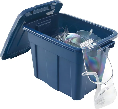 Vista 8 de Organize Your Home Contenedores de almacenamiento coloridos para espacios pequeños con tapas, paquete de 6, recipientes de plástico pequeños