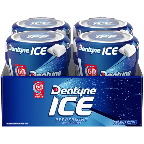 Vista 16 de Dentyne Ice Peppermint - Goma de mascar sin azúcar, 6 botellas de 60 piezas (360 piezas en total)