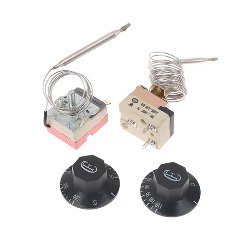 Vista 2 de Interruptor de ajuste de perilla de 30-110 de 50 a 300 grados, controlador de temperatura, interruptor de termostato capilar, calentador de agua