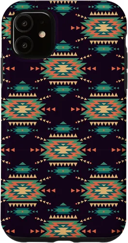Vista 8 de Unique Western Black Turquoise Navajo Aztec Pattern Case for iPhone 17