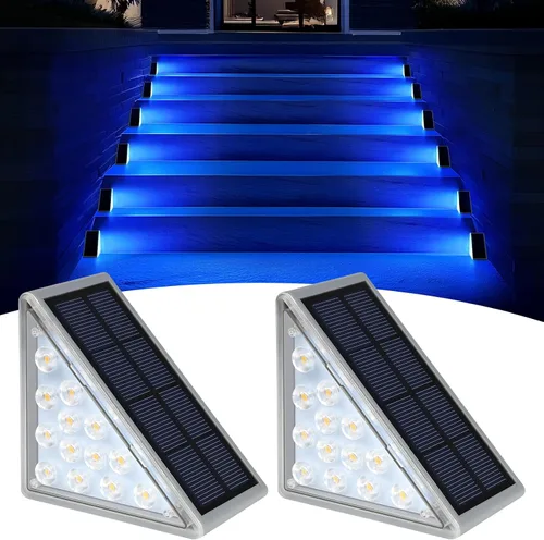 Vista 10 de AUDLES Luces LED Solares para Escalones Impermeables Luces para Escaleras Exteriores, Luz Solar para Terraza Decoración Exterior IP67 Luz