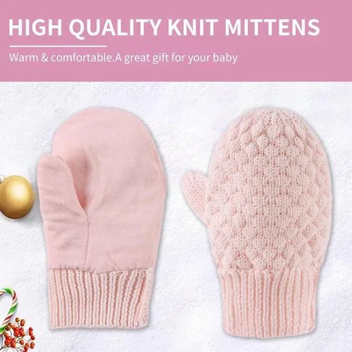 Vista 35 de Guantes de punto para bebés, niños y niñas, guantes de invierno para recién nacidos, guantes de 0 a 3 años