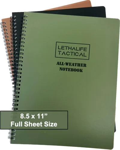 Vista 6 de Bloc de notas para todo tipo de clima de 8.5 x 11 pulgadas (negro)
