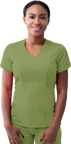 Vista 34 de Adar Pro Scrubs para mujer - Moderno cuello en V Manzana