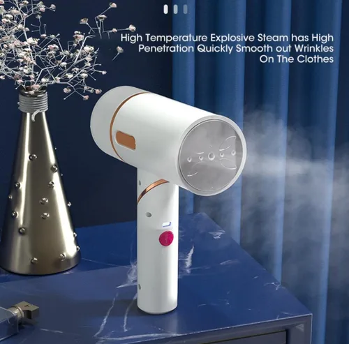 Vista 7 de Vaporizador de mano de 1600 W, potente vaporizador de ropa, portátil de calor rápido, plancha de vapor para viajes en el hogar